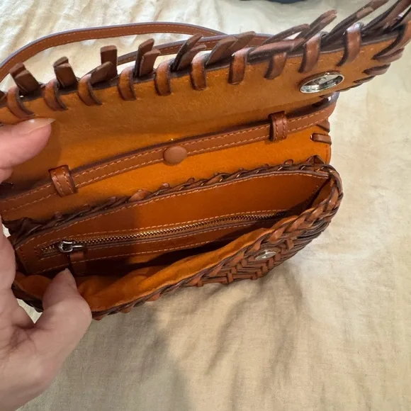 STAUD Tan Woven Leather Crossbody Bag - Picture 5 of 5